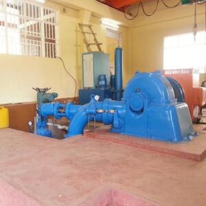 Turgo turbine with hydraulic governor