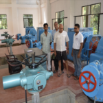Turgo water turbine generator unit in plant